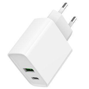 Gembird TA-UC-PDQC20-01-W 1 USB-A + 1 Type-C (PD20Вт + QC3.0 18Вт) Мережевий зарядний пристрій 99-00022586 фото