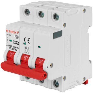 Enext e.mcb.stand.60.3.C32, 3р, 32А, C, 6кА Модульний автоматичний вимикач 99-00021466 фото