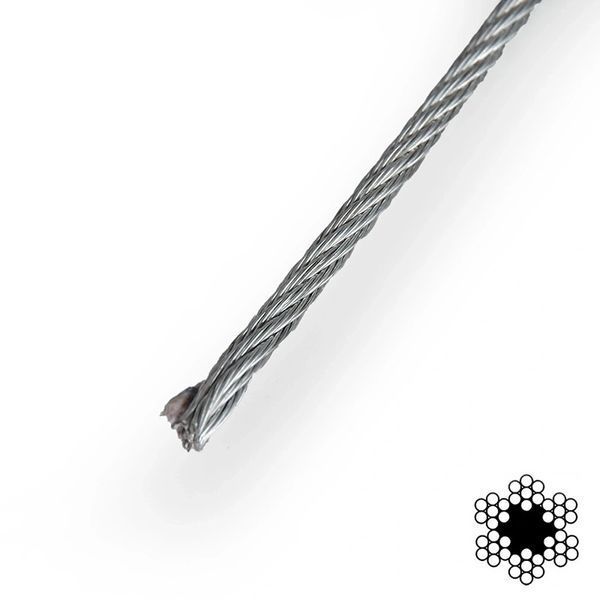 APRO 6 мм DIN 3060 (6х19 + FC) 100м Трос оцинкованный 99-10035139 фото