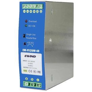Ewind EW-PI120W-48 на DIN-рейку 120 Вт/48 В Блок питания 99-10025838 фото