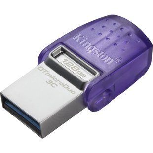 Kingston 128GB USB 3.2 Type-A Gen1 + Type-C DT microDuo 3C R200MB/s Накопитель 99-00019835 фото