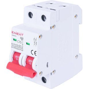 Enext e.mcb.pro.60.2.C 10 new, 2р, 10А, C, 6кА new Модульный автоматический выключатель 99-10024664 фото