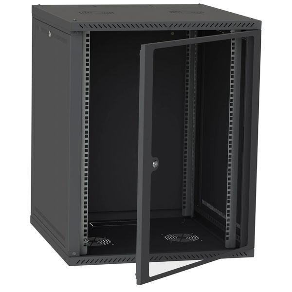IPCOM СН-18U 600х450 стекло RAL9005 Шкаф серверный 99-10036824 фото