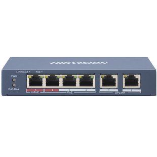 DS-3E0106HP-E/M 4-портовий некерований POE комутатор Hikvision 99-00005011 фото