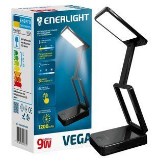 ENERLIGHT VEGA 9Вт 3000-6000K black Светильник настольный светодиодный с аккумулятором 99-00021747 фото