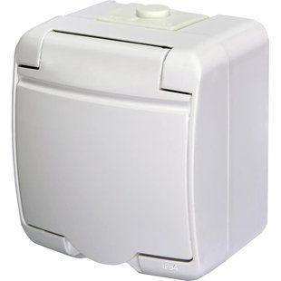 ETI 4668015 Hermetics Розетка 1-на з з/к Schuko RHE-1s (біла/біла кришка, IP54) 99-00017451 фото