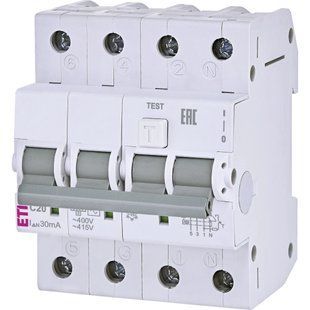 ЕТІ KZS-4M 3p+N 20/0.03 6kA Дифавтомат 99-10034705 фото