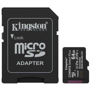 Kingston MICRO SDXC 64GB UHS-I W/ADAPTER Модуль флэш-памяти 99-10032476 фото