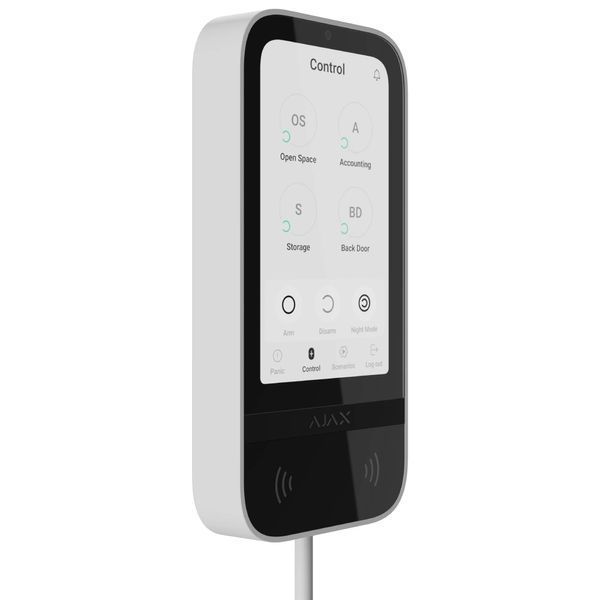 Клавиатура проводная сенсорная Ajax Superior KeyPad TouchScreen white Fibra 99-10037984 фото